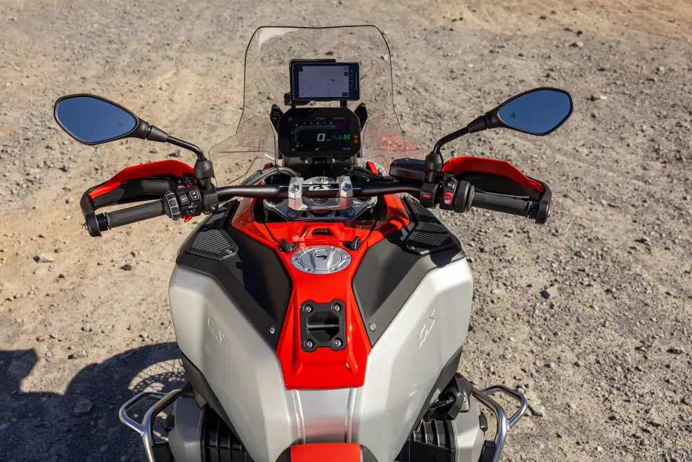 Red 2025 BMW R 1300 GS front view in Alhambra, CA
