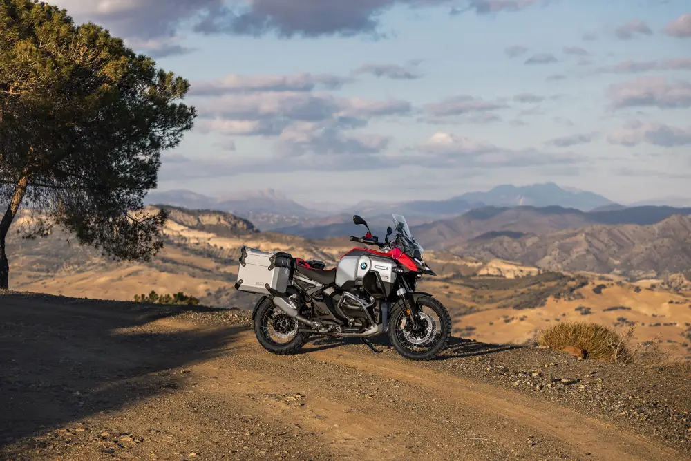 Red 2025 BMW R 1300 GS side view in Alhambra, CA